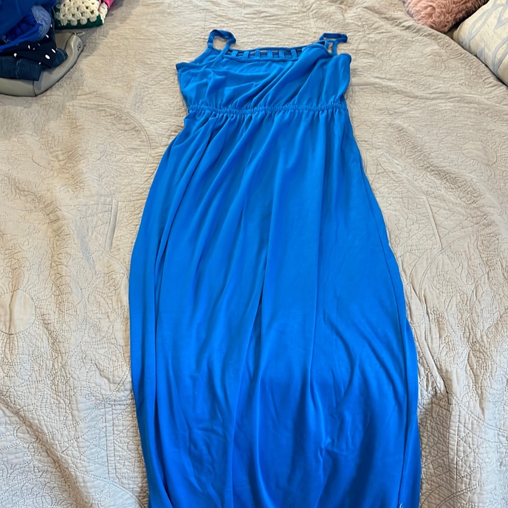 Bright blue maxi dress